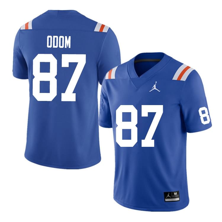 NCAA Florida Gators Jonathan Odom Men's #87 Nike Blue Throwback Stitched Authentic College Football Jersey QVT5164GN